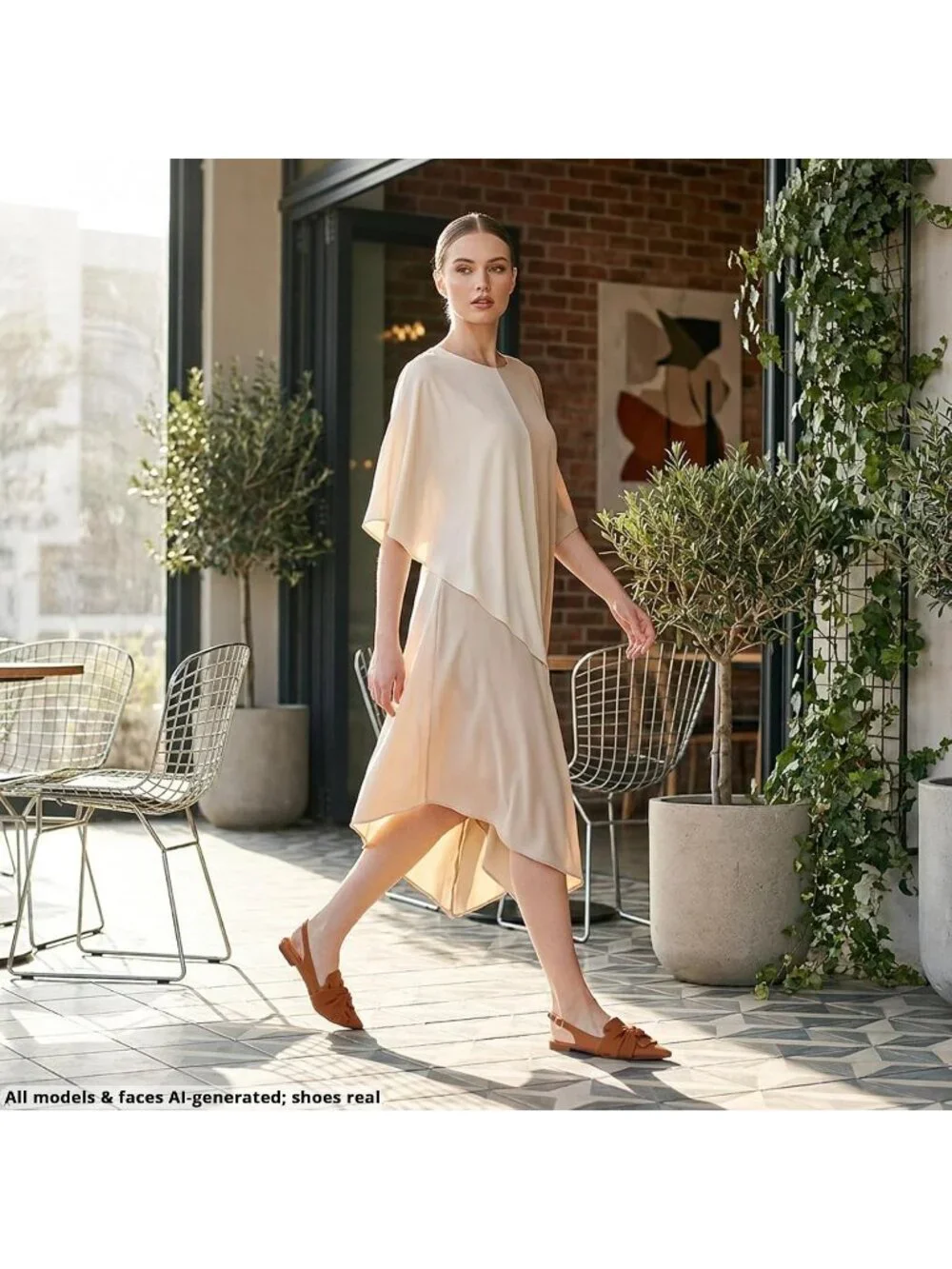 Women's Brown Ankle Strap Comfortable Pointed Toe Slip-On Knit Ballet Flat Shoes
